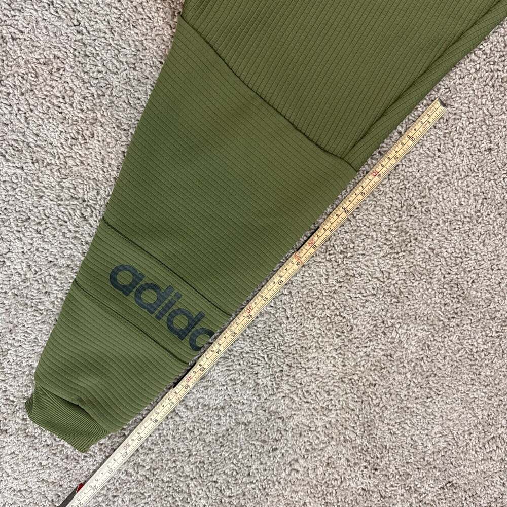 Adidas Originals Trefoil Waffle Bomber Jacket Olive Green Womens M EUC Logo - Picture 5 of 8